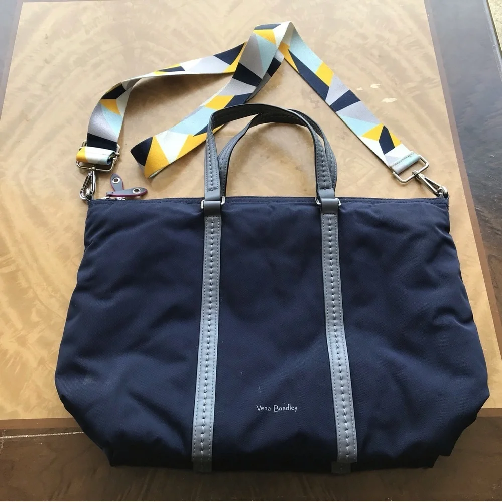 Vera Bradley Navy and Gray shoulder bag with strap
